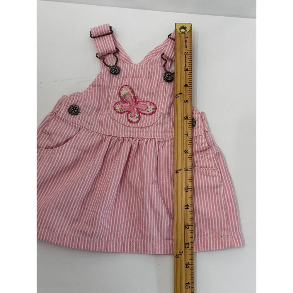 OshKosh Bgosh Pink Hickory Stripe Butterfly Jumper Dress 3 Months 992-0241